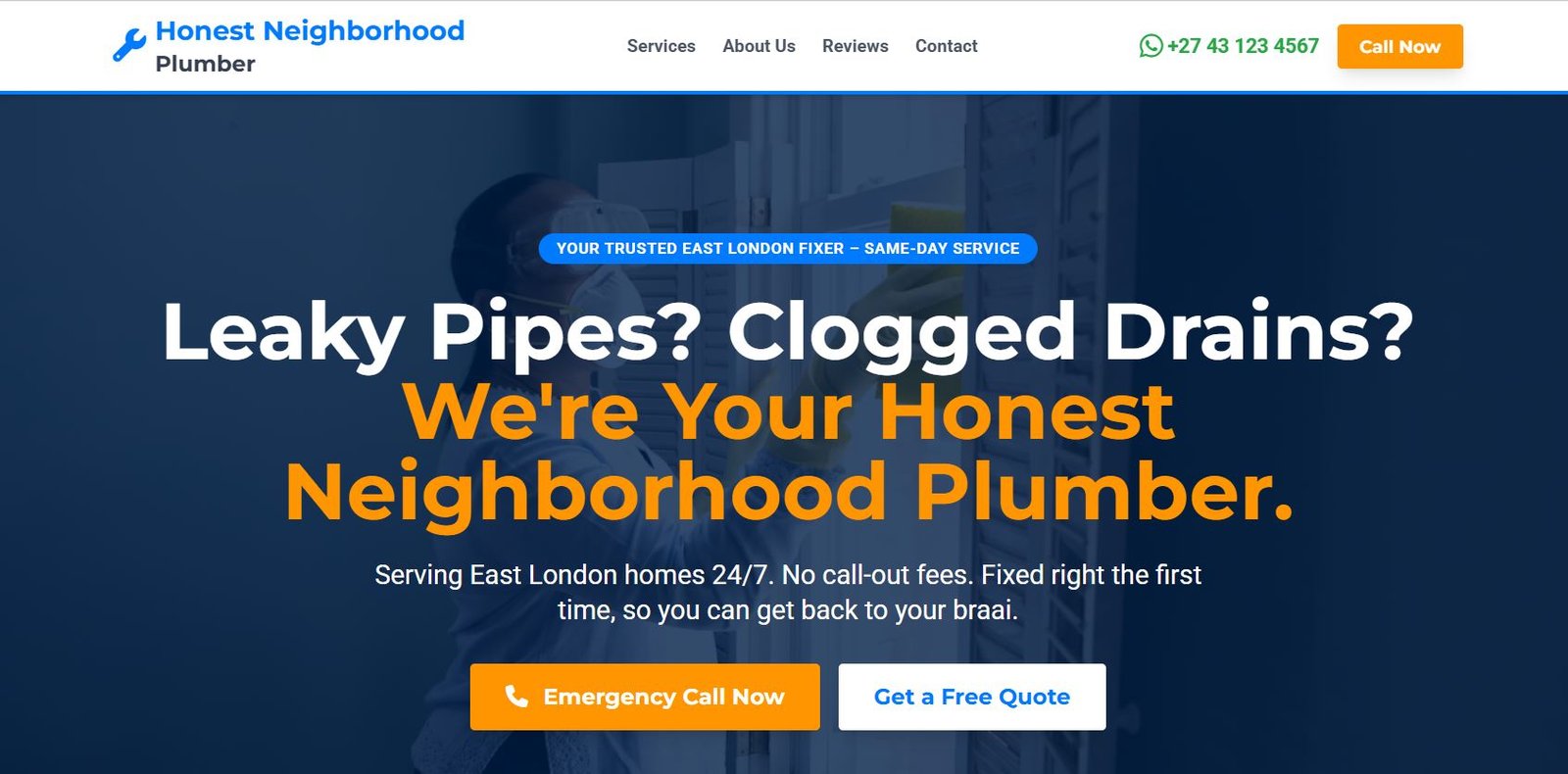 Honest Neighborhood Plumber Website